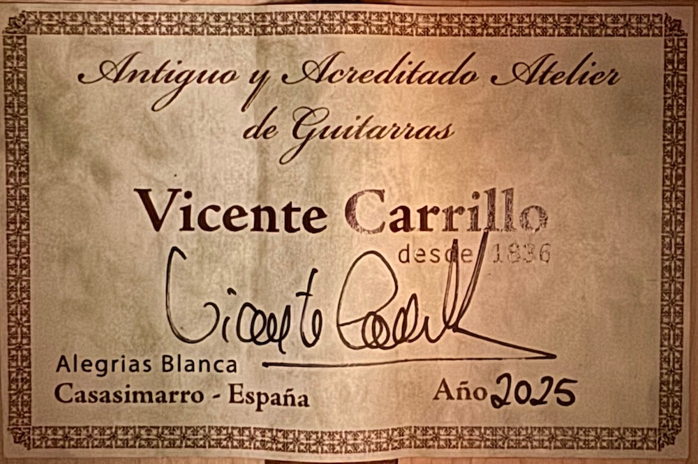 Vicente Carrillo Alegrias Flamenco Blanca